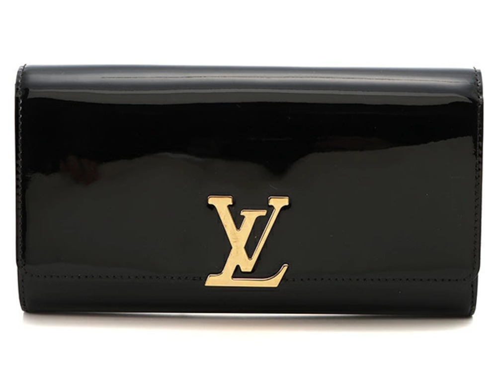 LOUIS VUITTON Pochette Louise EW NM Vernis Noir Black Clutch Bag